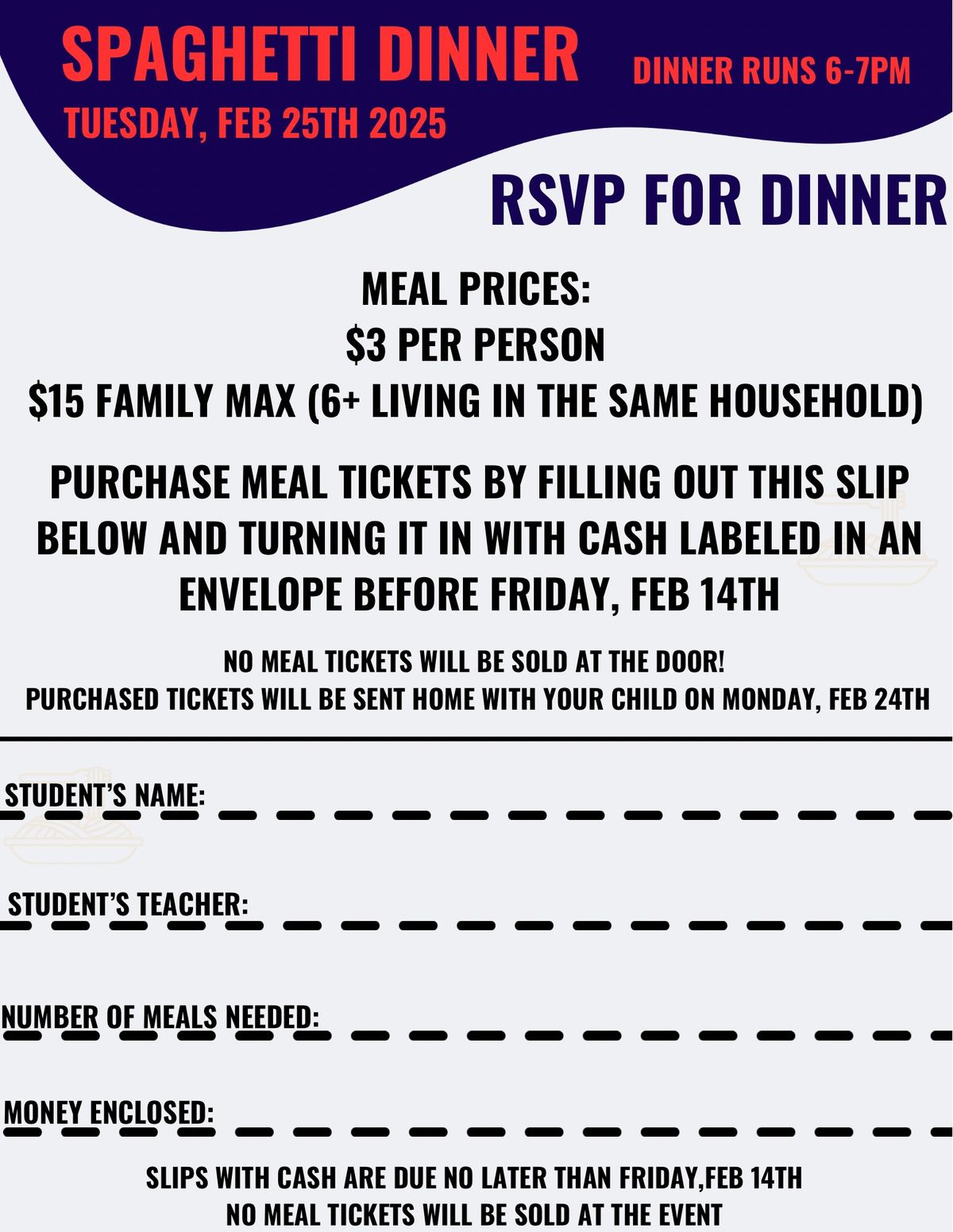 BIG SPAGHETTI DINNER & Raffle Event