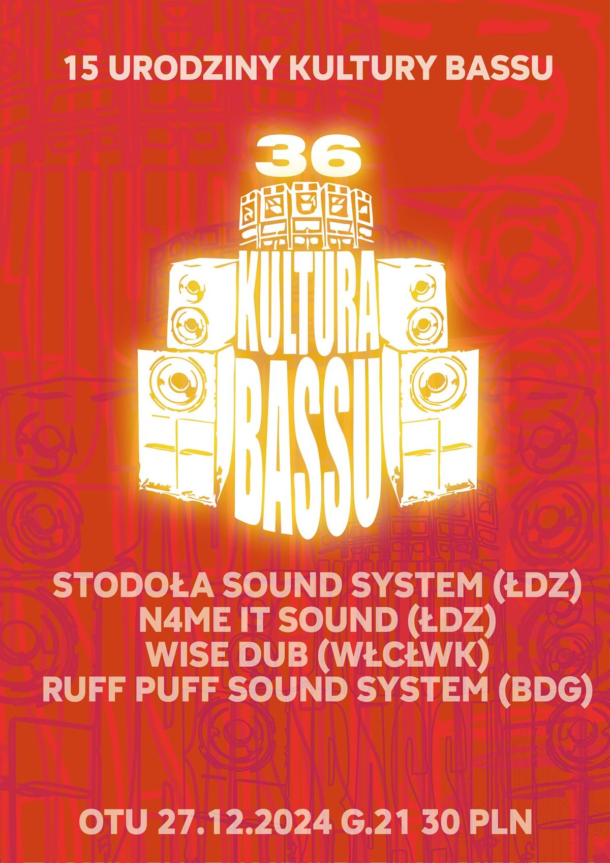 Kultura Bassu 36: 15 lat cyklu - Stodo\u0142a Sound System - N4ME IT Sound - Wise Dub - Ruff Puff 