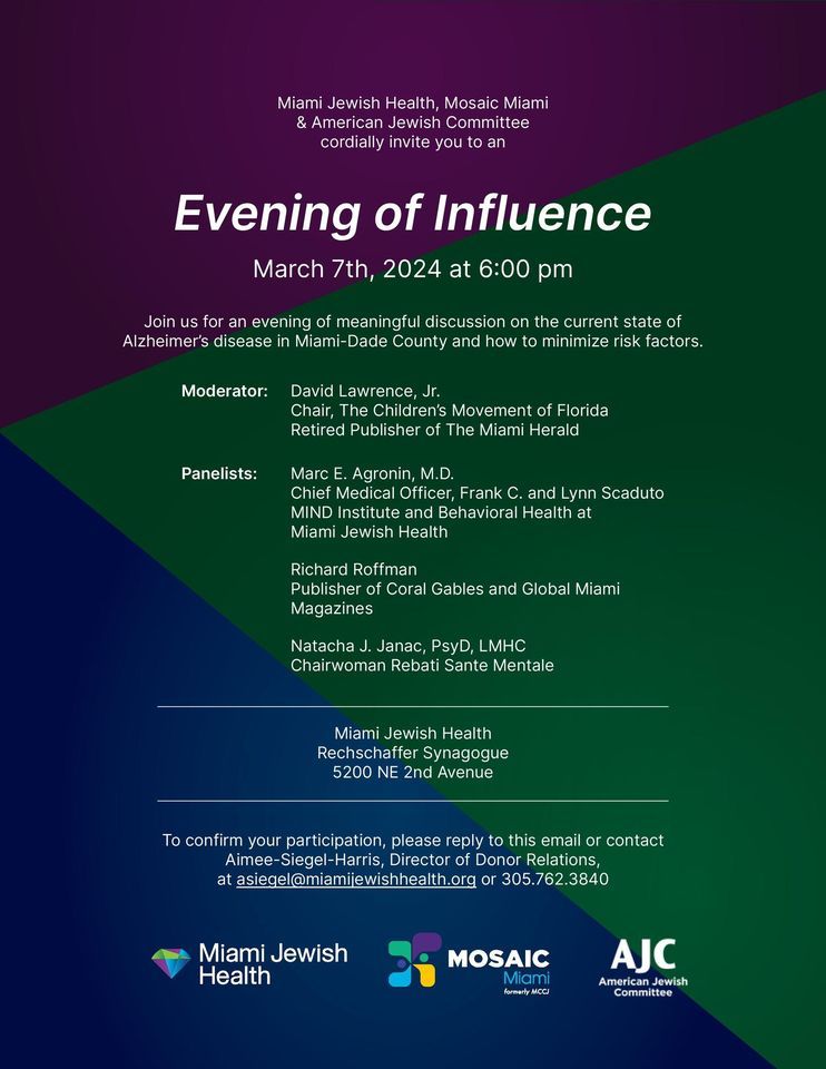 Current State of Alzheimers Disease: Evening of Influence , Miami ...