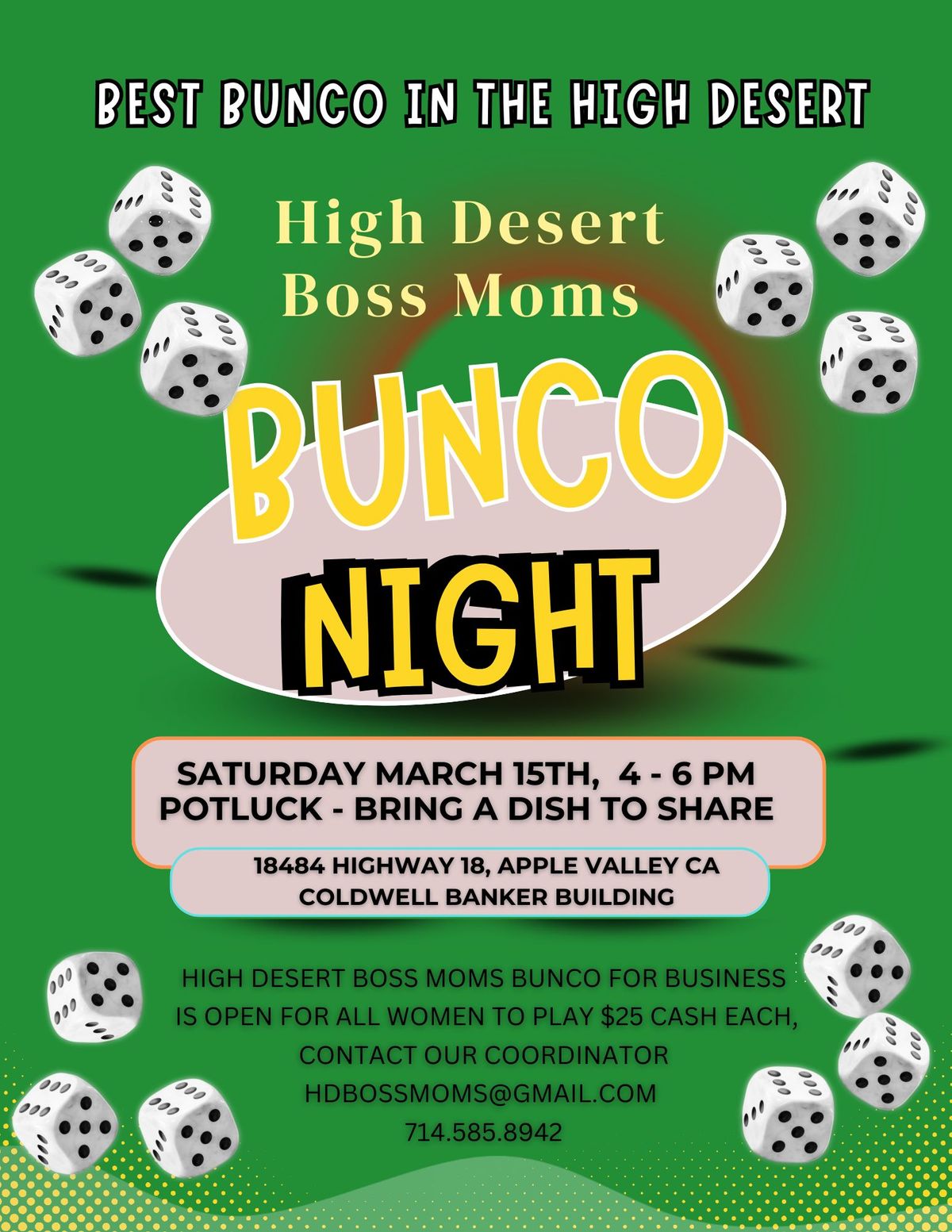 Best Bunco Group In the High Desert - HD BOSS MOMS 