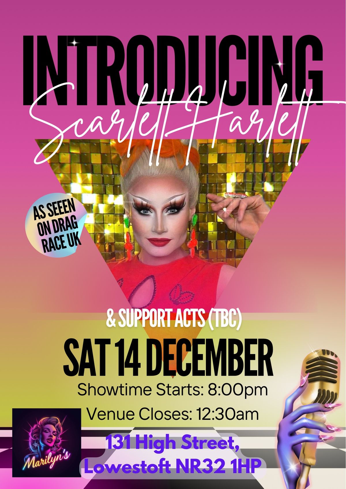 As seen on Ru Paul\u2019s Drag Race UK - SCARLETT HARLETT