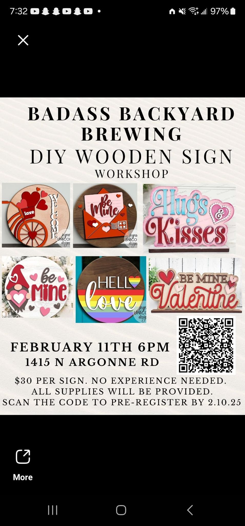 Valentine's Wooden Sign Night