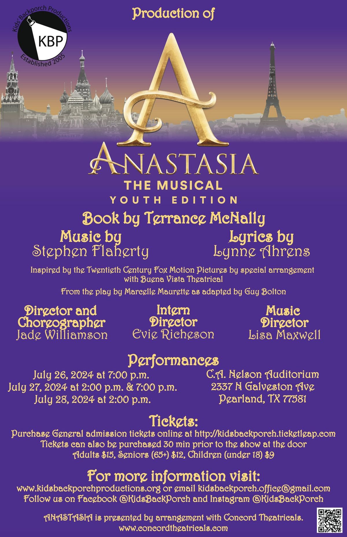 KBP presents Anastasia The Musical Youth Edition