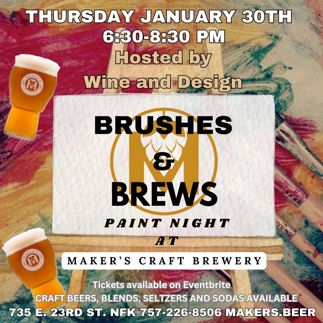 Brushes and Brews Paint Night at Maker's Craft Brewery