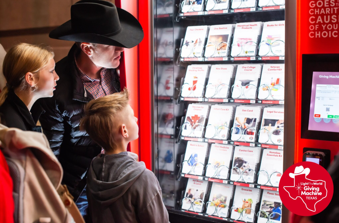 Giving Machine at Texas Christkindl Market with Forney Entertainment