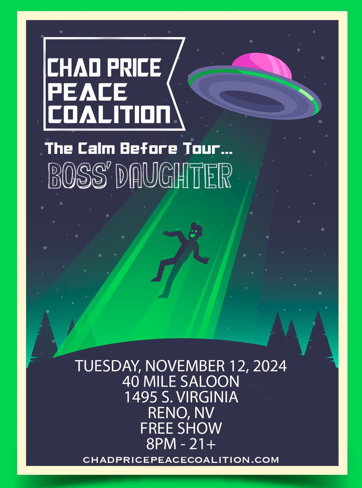 Chad Price Peace Coalition with Boss\u2019 Daughter - Free Show - 40 Mile Saloon - Reno, NV