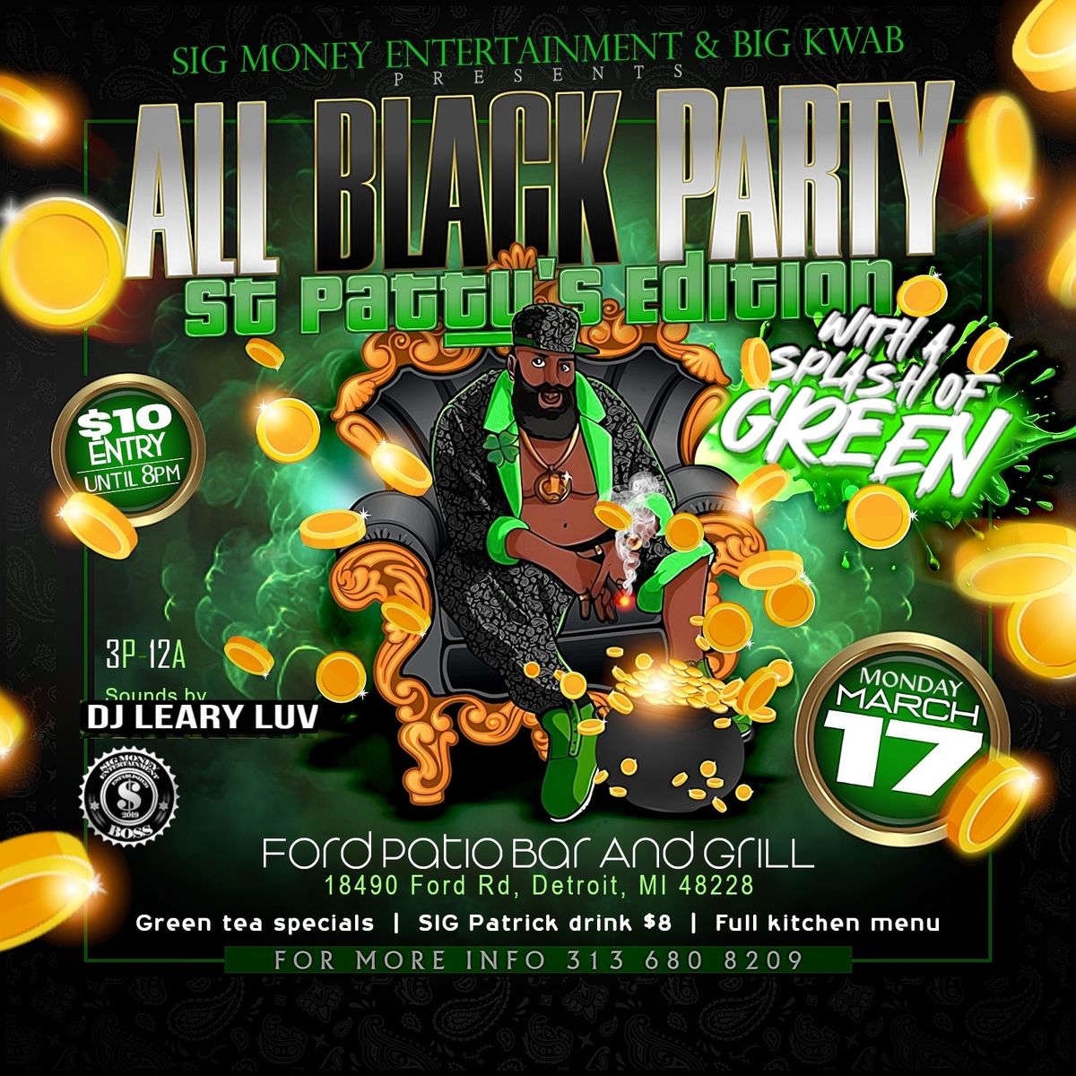 The All Black St Patrick's Day Party with a Splash of Green 