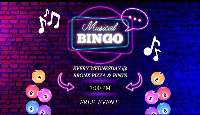 Musical Bingo @ Bronx Pizza & Pints \ud83c\udfb6 \ud83c\udfc6