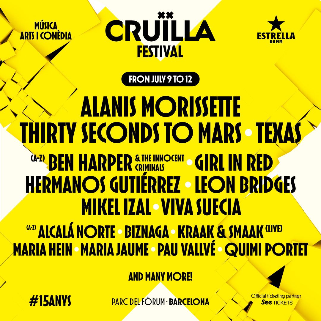 Festival Cru\u00eflla Barcelona 2025 - Friday - Thirty Seconds to Mars, Texas and more Tickets