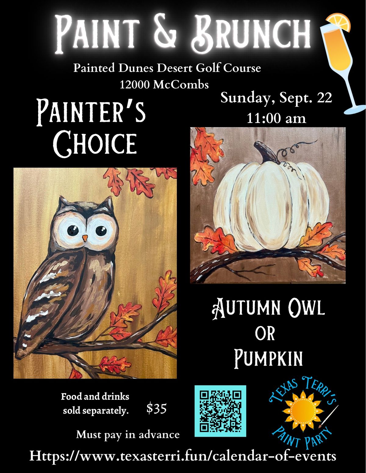 Paint & Brunch: Autumn Owl or Pumpkin