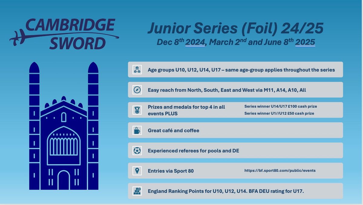 Cambridge Sword Junior Series (Foil) 1 of 3.