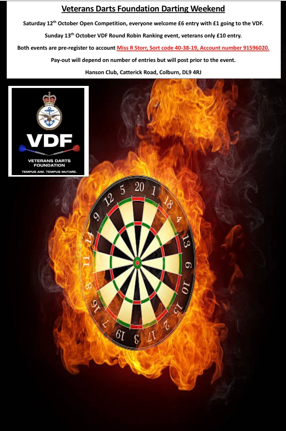 VDF darting weekend