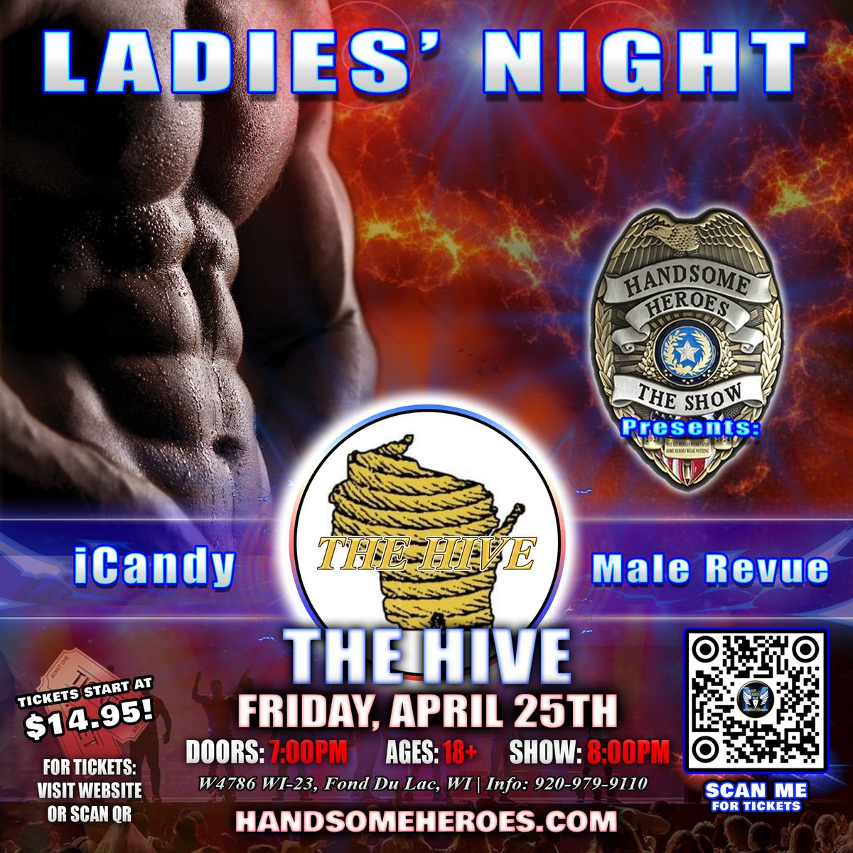 Fond Du Lac, WI - Handsome Heroes: iCandy Male Revue @The Hive #BlueBallsMatter