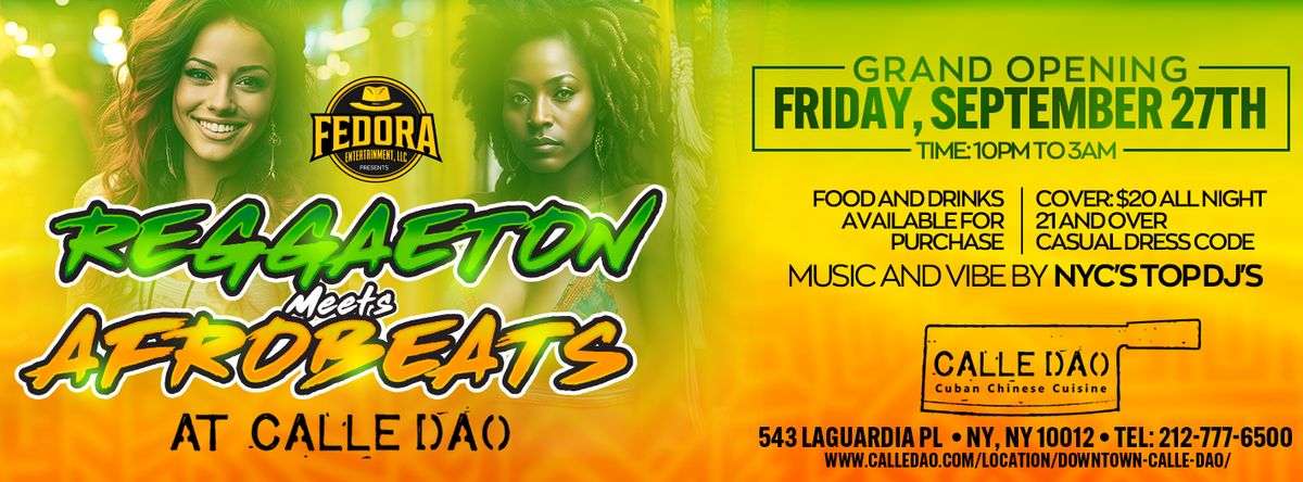 REGGAETON MEETS AFROBEATS at Calle DAO