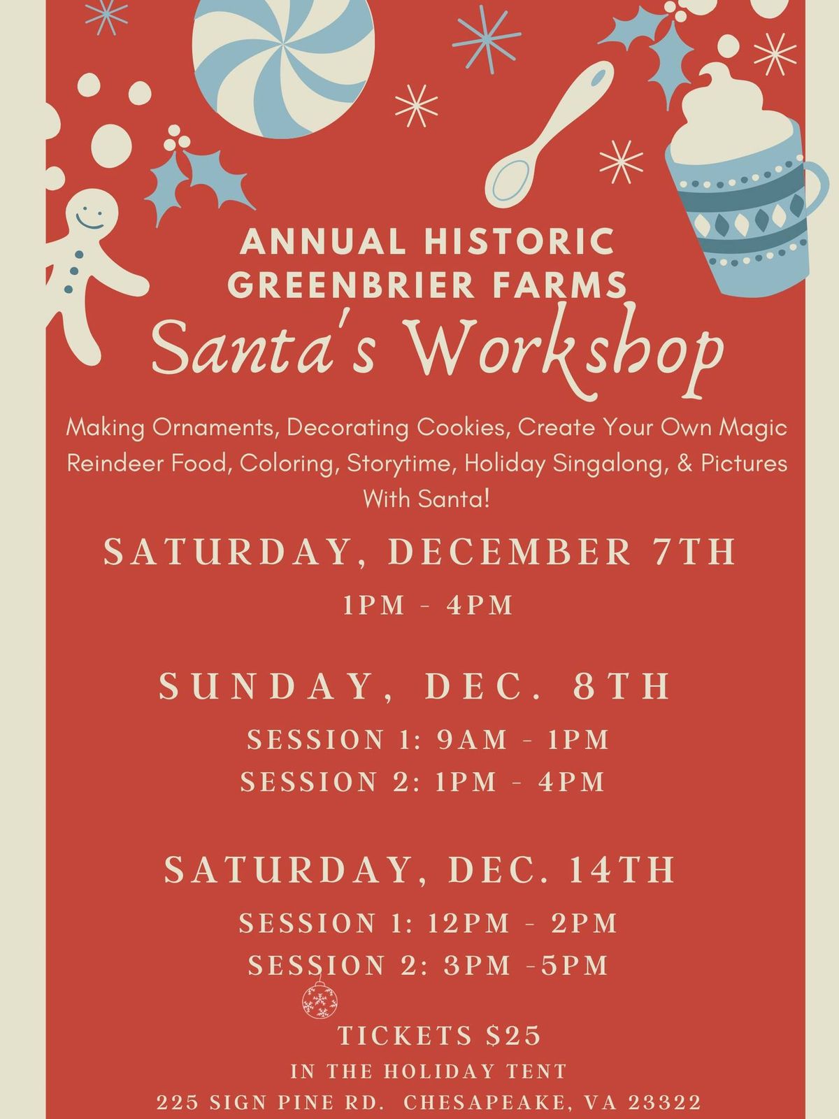 Santa\u2019s Workshop at Historic Greenbrier Farms