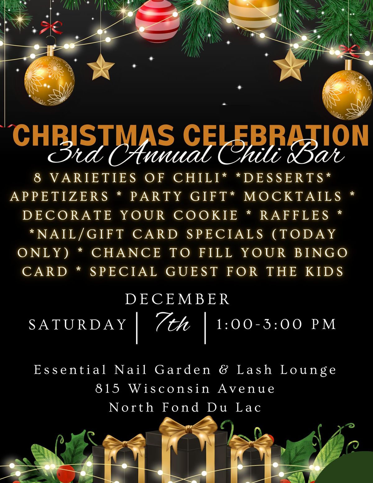 3rd Annual Chili Bar Christmas Celebration