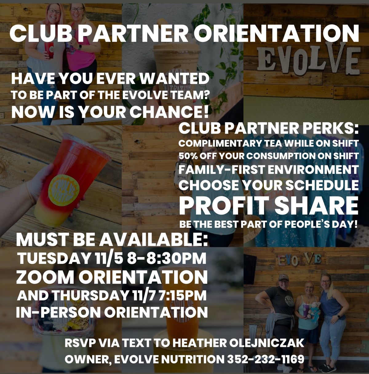 Want to join the Evolve Team? * Club Partner Orientation