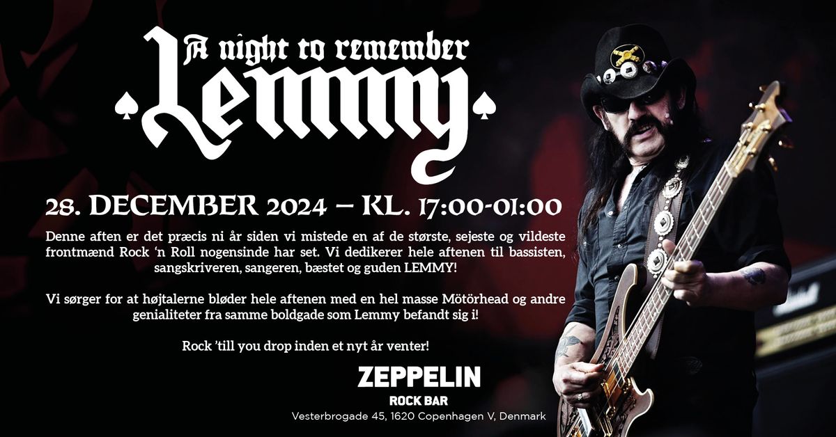 Lemmy tribute night @Zeppelin Rock Bar