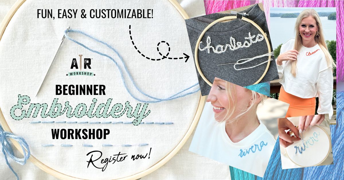 NEW Beginner Embroidery Workshop $39