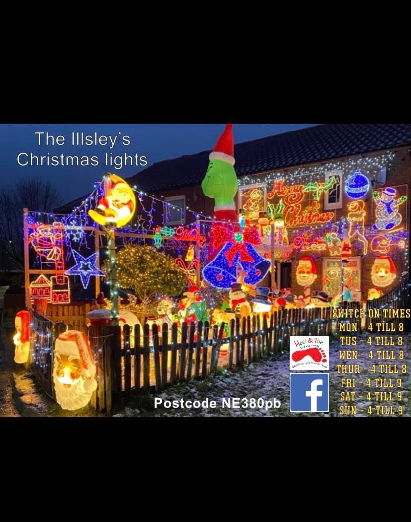 The Illsley\u2019s Christmas light switch on 