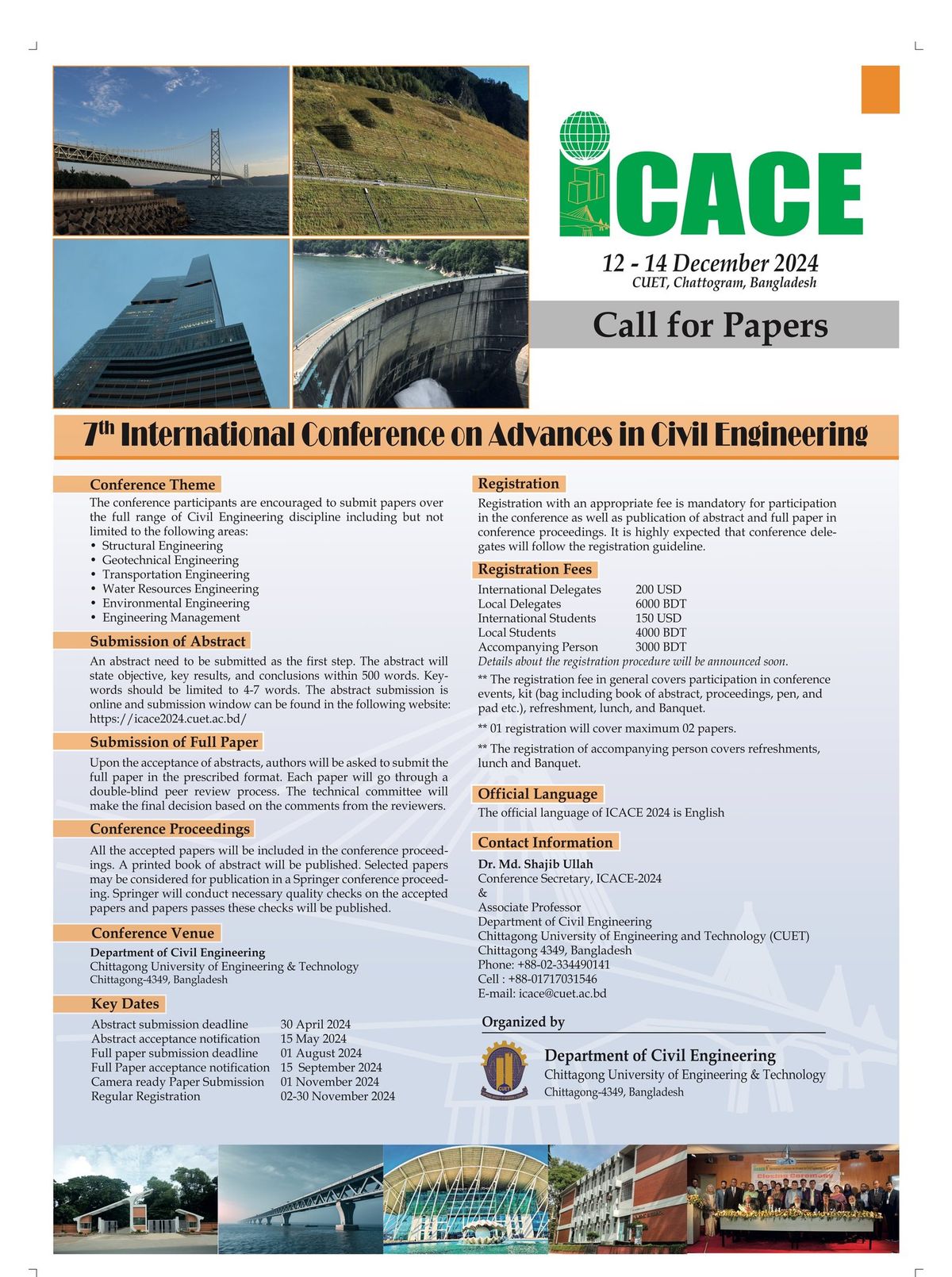 7th International Conference on Advances in Civil Engineering (ICACE-2024)