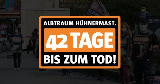 42 Tage bis zum Tod: Protest vor KFC Aschaffenburg, KFC Aschaffenburg (Frohsinnstraße 29 ...