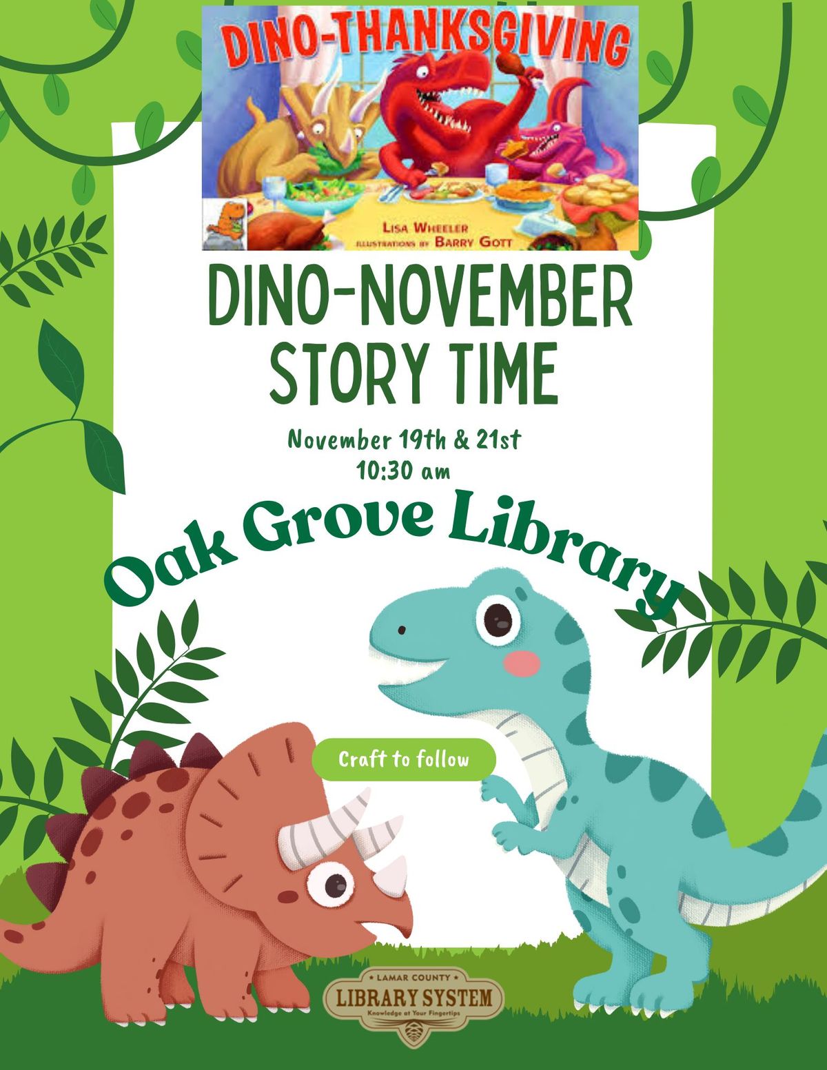 Dinovember Storytime (Tuesday) 