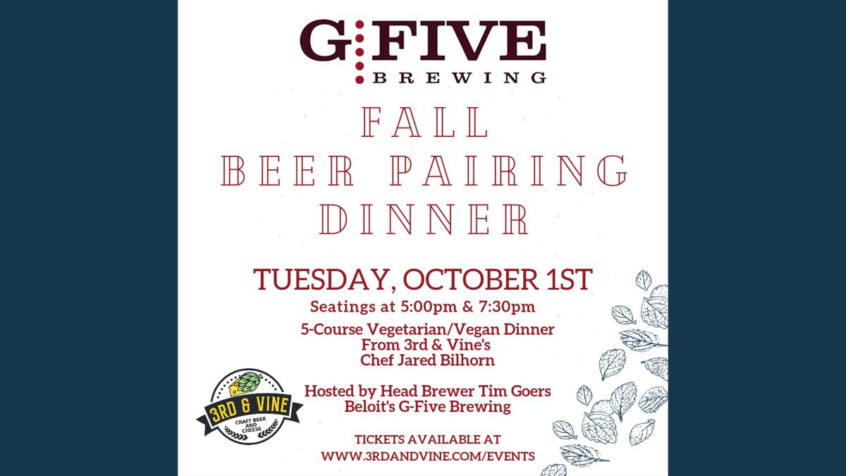 Fall Beer Pairing Dinner with G-Five!