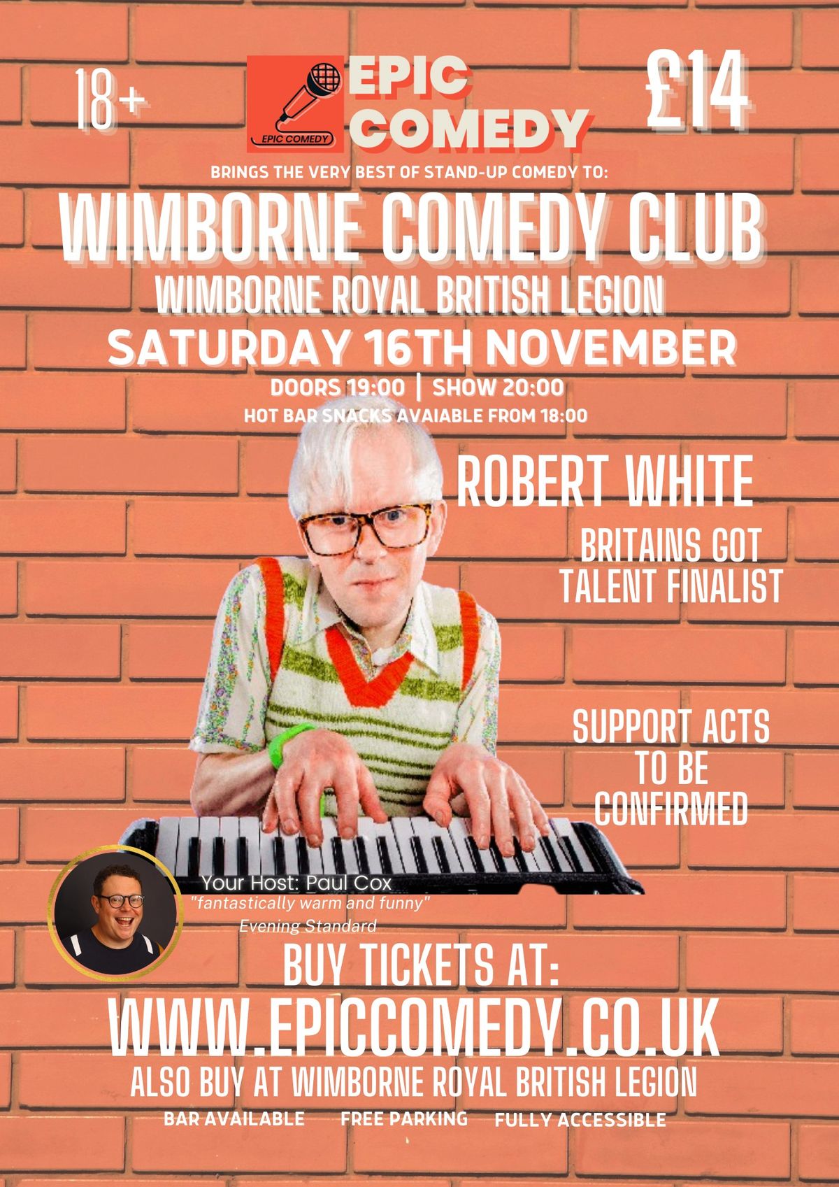 Wimborne Comedy Club - 16th November 2024