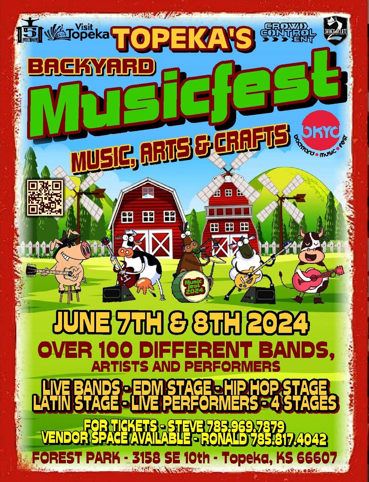 TOPEKA'S BACKYARD MUSIC FEST 2024 @ FOREST PARK (June 7th & 8th)