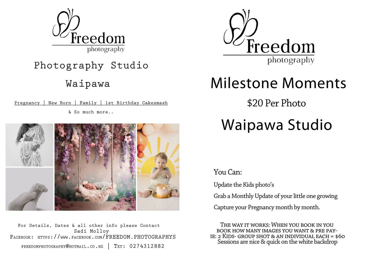 Milestone Moments- HAWKES BAY- Waipawa Studio