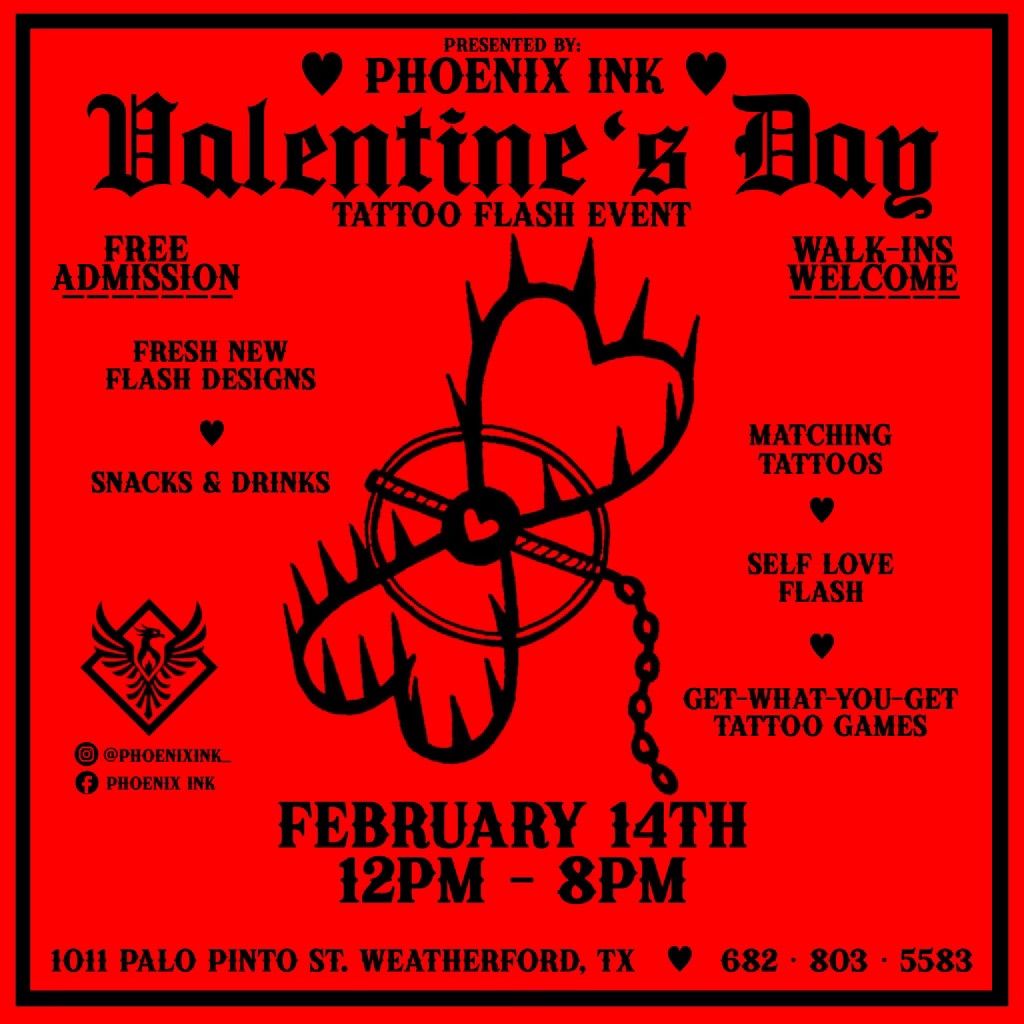 Valentine\u2019s Day Tattoo Flash Event