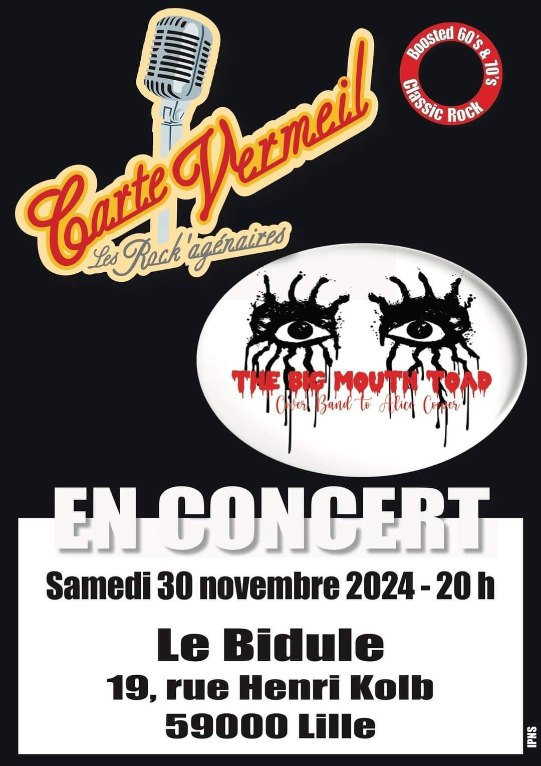 Concert Carte Vermeil et The Big Mouth Toad