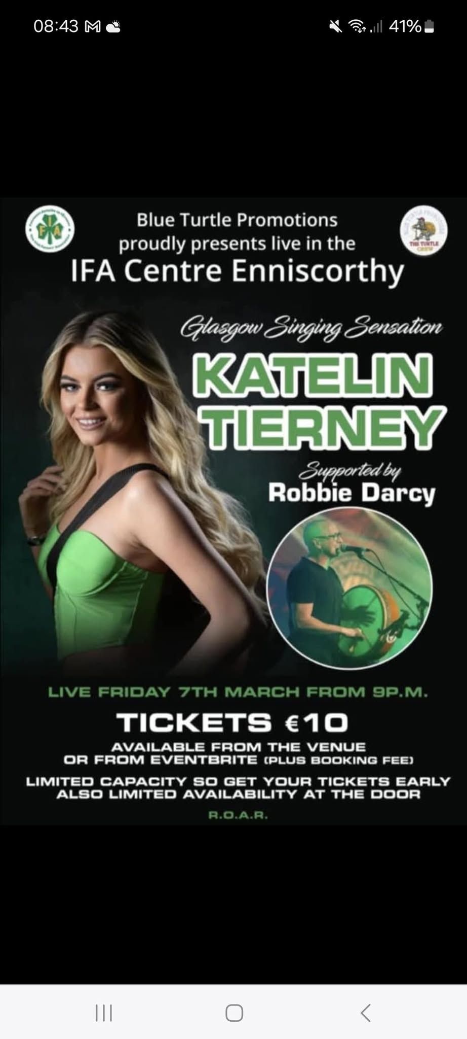 Katelin Tierney support by Robbie Darcy