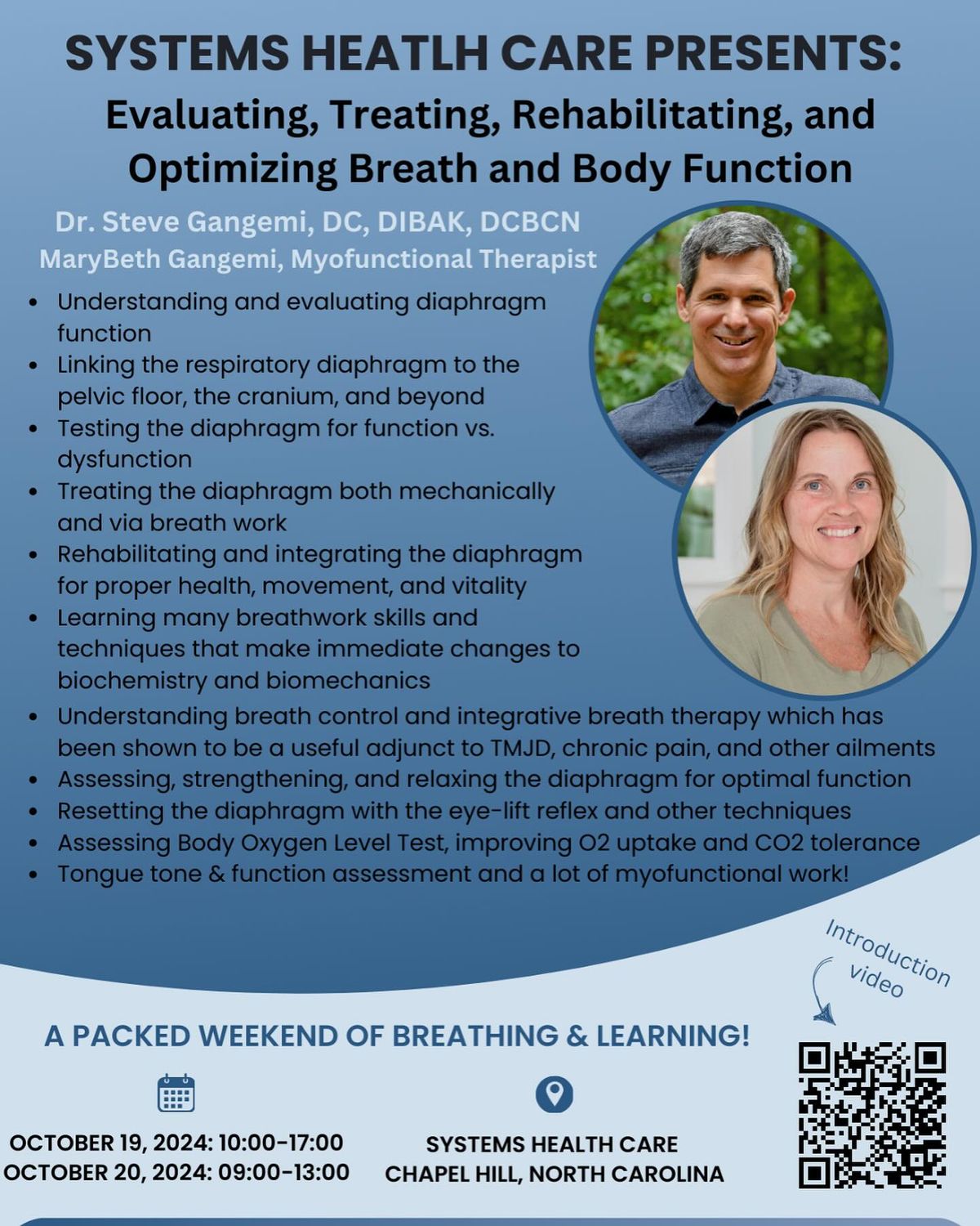 Systems Health Care Diaphragm, Myofunctional, & Breathing Course