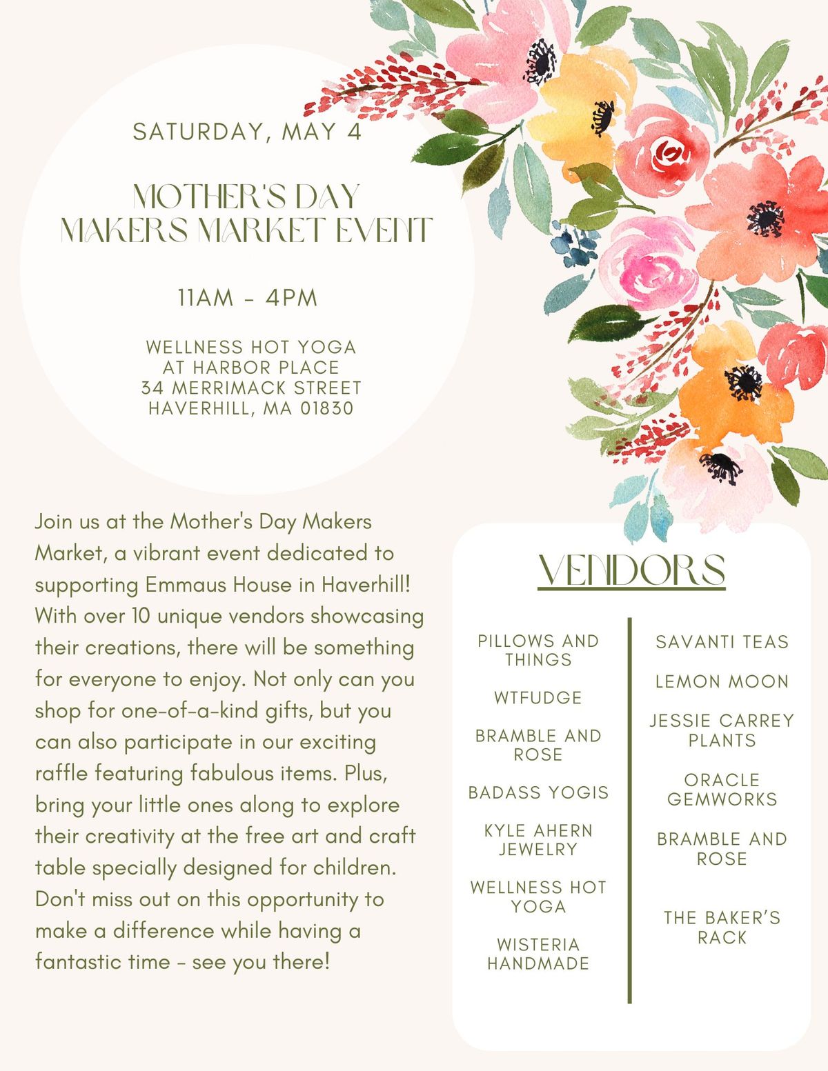 Mother's Day Makers Market Event