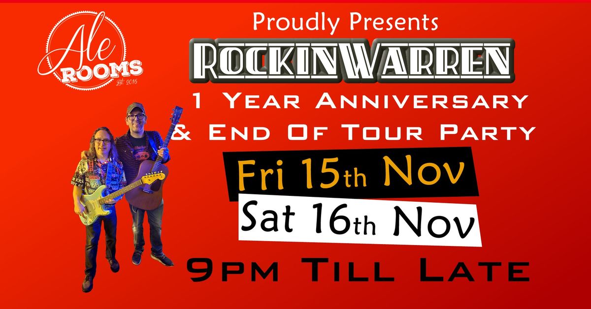 RockinWarren 1 Year anniversary 2 Night Celebration at The Ale Rooms Kenilworth