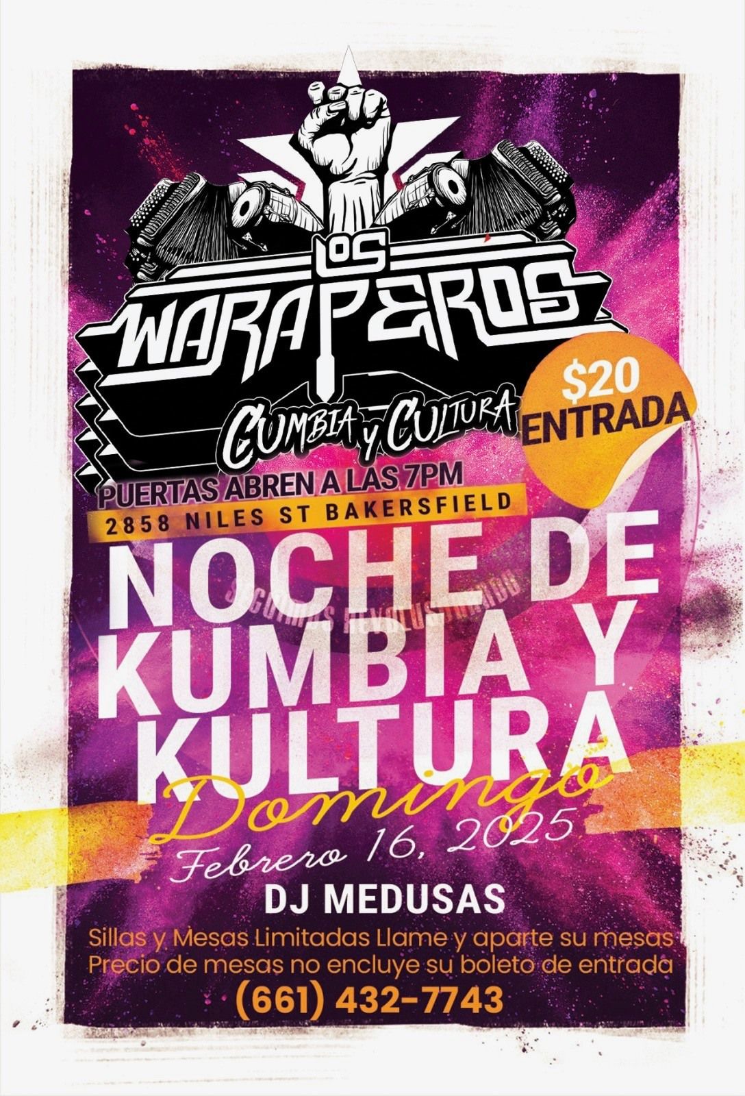 NOCHE DE CUMBIA Y CULTURA CON LOS WARAPEROS EN ROCK & WINGS EAST SIDE