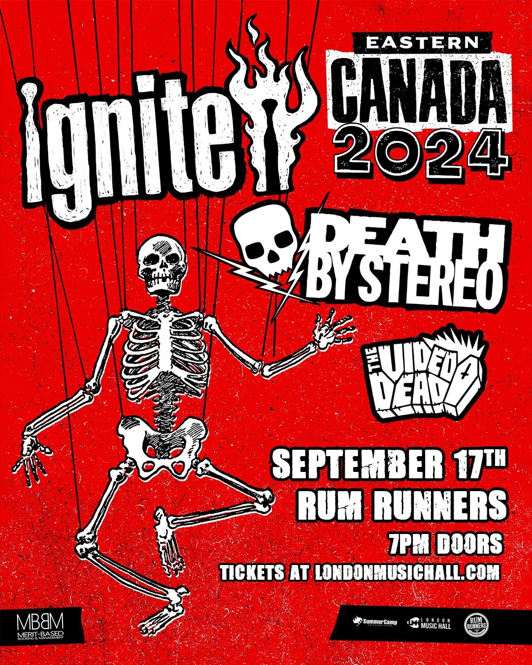 IGNITE & DEATH BY STEREO w\/ The Video Dead & All But Six - September 17th @ Rum Runners