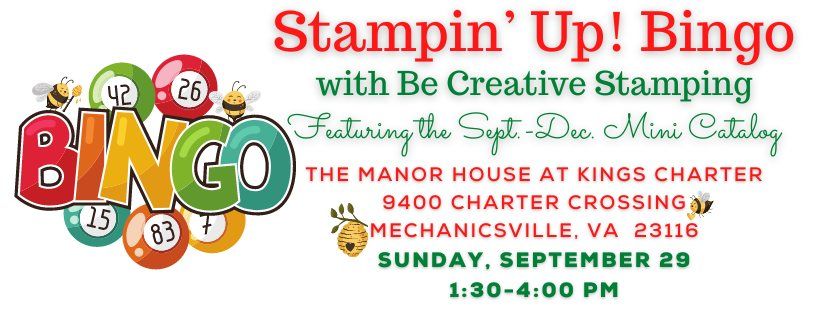 Stampin' Up! Bingo with Be Creative Stamping--Featuring the 2024 Stampin' Up! Mini Catalog!