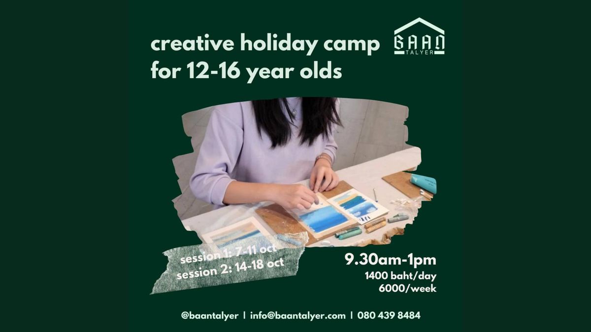 creative holiday camp for 12-16 year olds