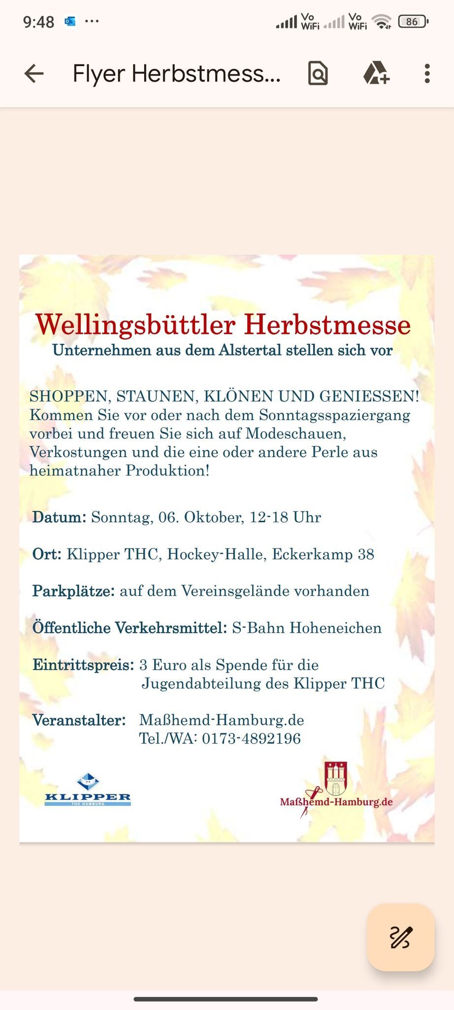 Wellingsb\u00fcttler Herbstmesse 