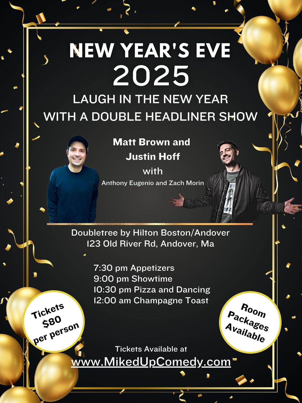 New Year's Eve at the DoubleTree by Hilton Boston-Andover