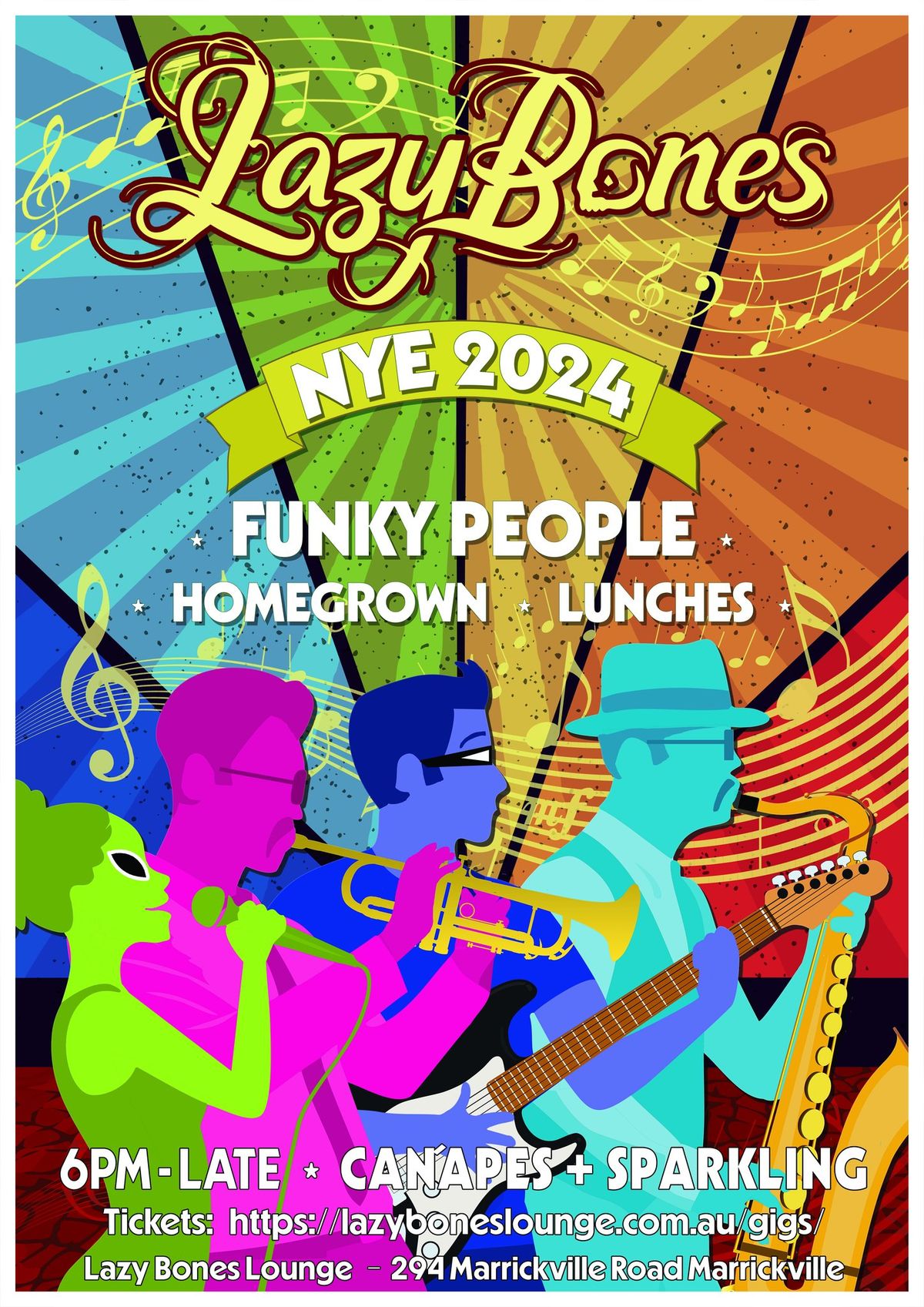 NYE 2024 with FUNKY PEOPLE + HOMEGROWN + LUNCHES