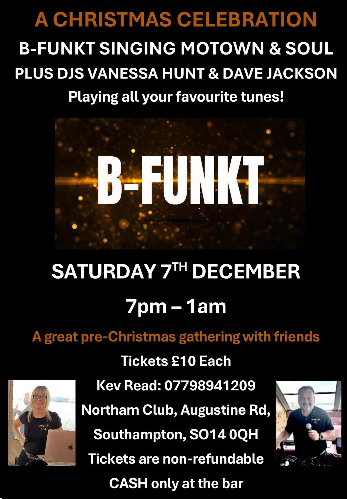 Christmas Party Night With B-Funkt - 1st Time at Northam Club. DJs Vanessaa Hunt & Dave Jackson \u00a310