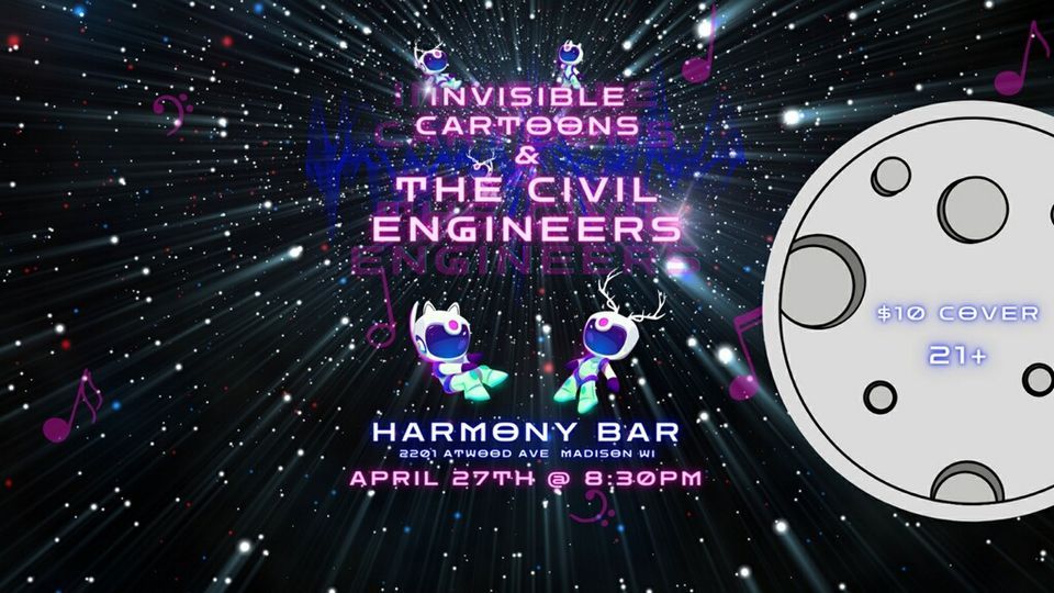 Invisible Cartoons and The Civil Engineers at Harmony Bar