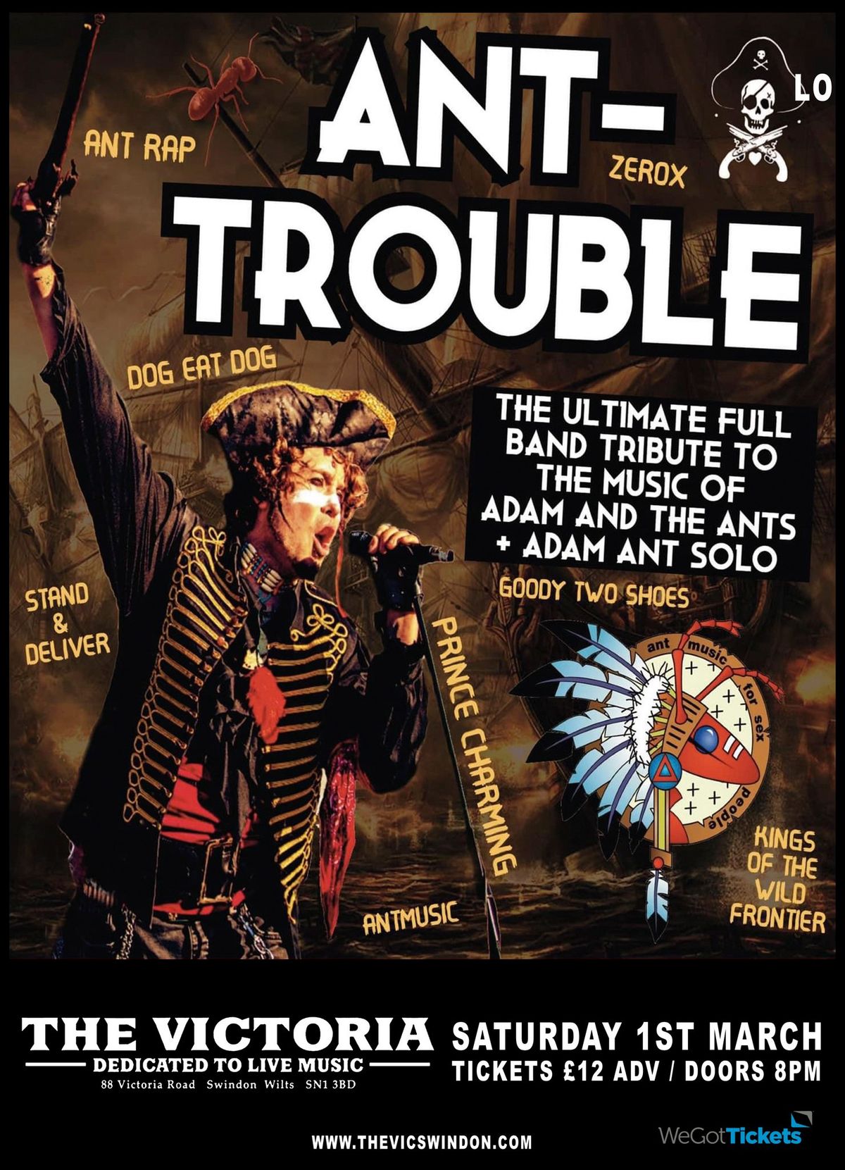 ANT-TROUBLE - The UK\u2019s best full Adam and the Ants tribute band - live at The Vic 