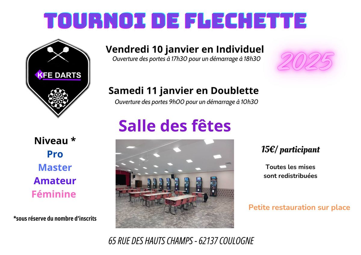 Tournoi de fl\u00e9chettes KFE DART'S