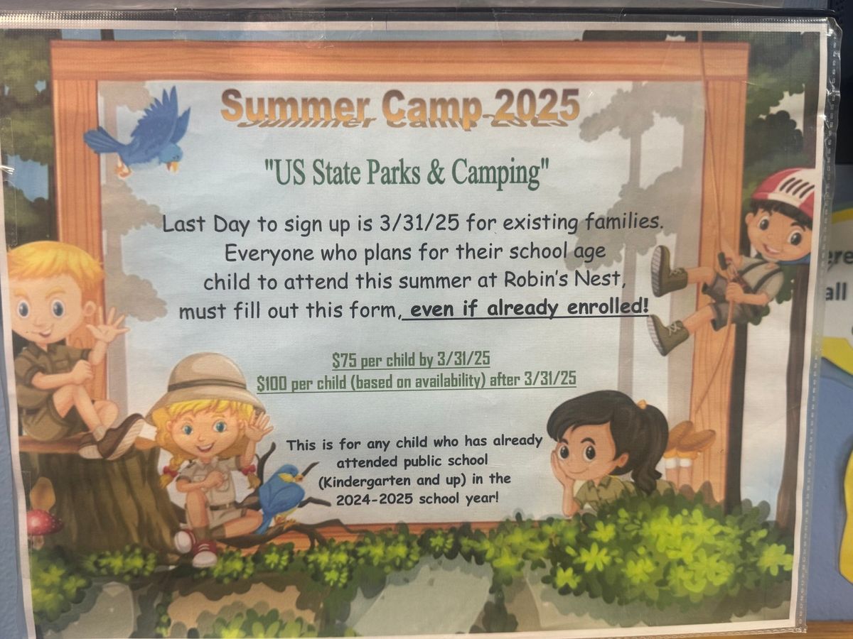 \u201cUS Parks & Camping\u201d School Age Summer Camp Sign Ups! 