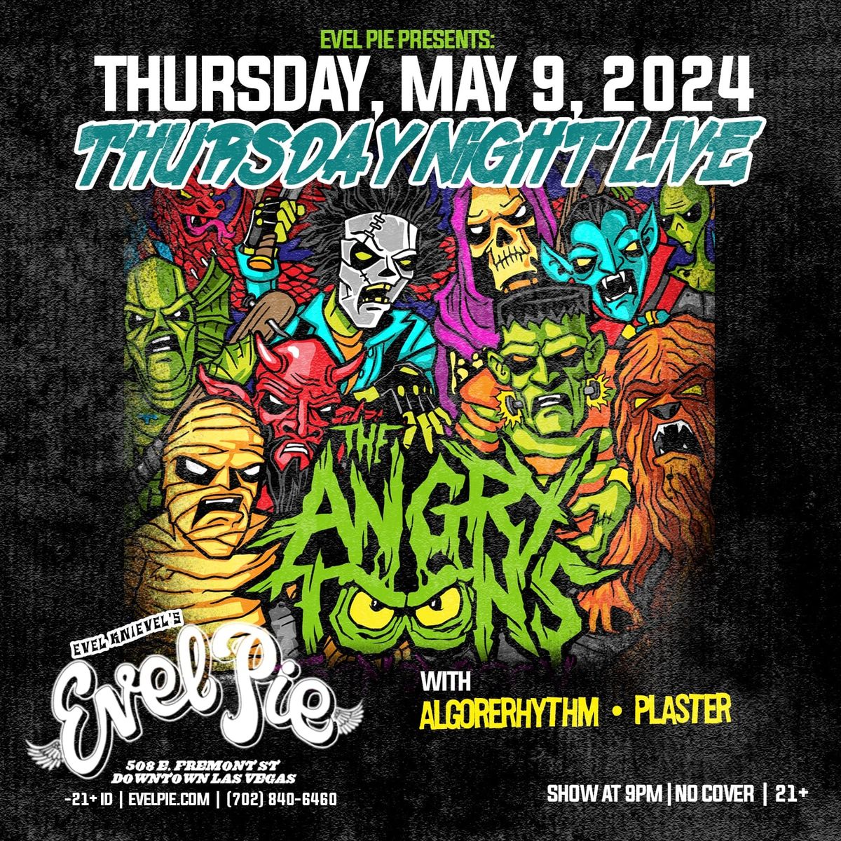 Thursday Night Live @ Evel Pie - The Angry Toons, Algorerhythm, and Plaster